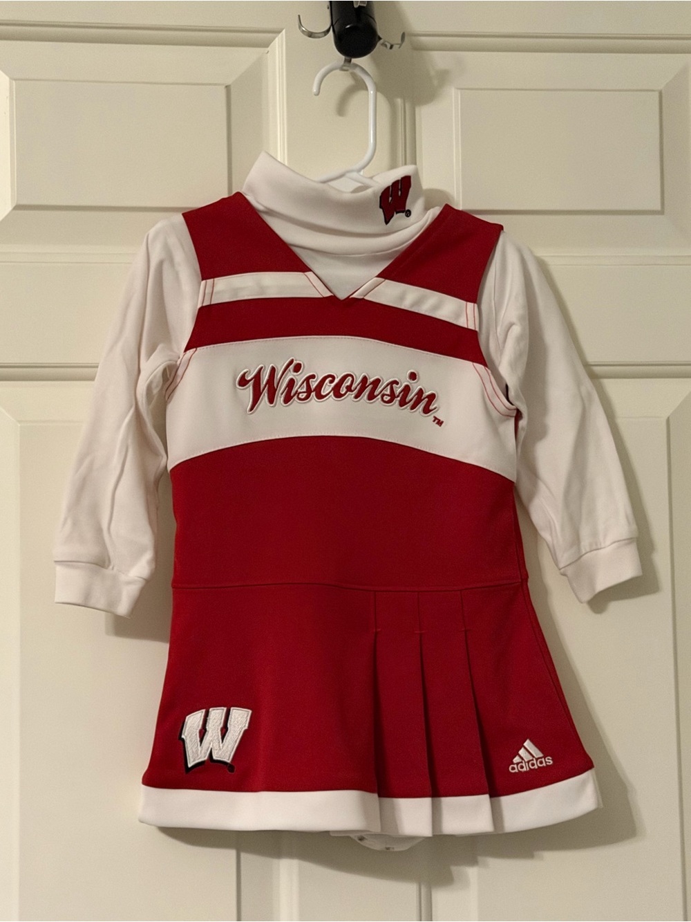 adidas Red and White Wisconsin Girls Cheer Dress